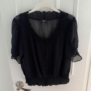 7 for all mankind black sheet blouse